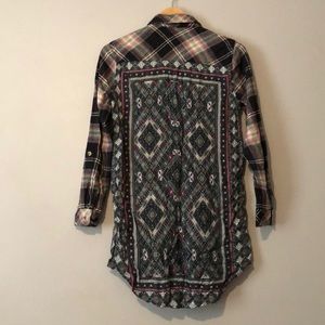 Tolani Anthropologie bandana flannel shirt